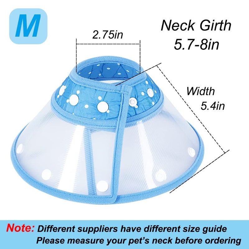 Vivifying Dog Cones for Small Dogs, Adjustable 5.7-8in Pet Cone, Lightweight Recovery Elizabethan Collar for Cats, Puppies and Mini Dogs (Blue) - Image 3